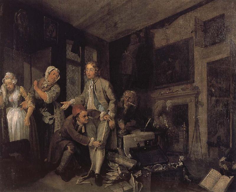 William Hogarth Property owned by prodigal oil painting picture